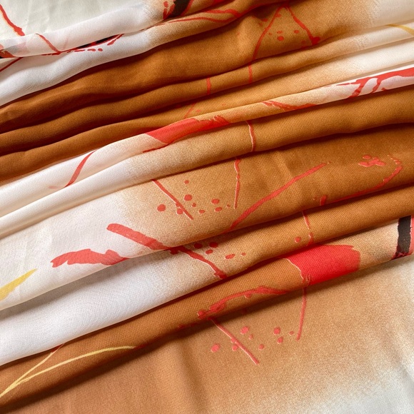 Large abstract CHIFFON scarf - Picture 4 of 12